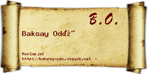 Baksay Odó névjegykártya